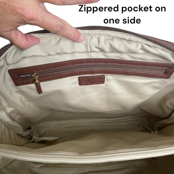 NWOT Levenger Womens Brown Leather Structured Messenger Briefbag w Laptop Case - Picture 7 of 16